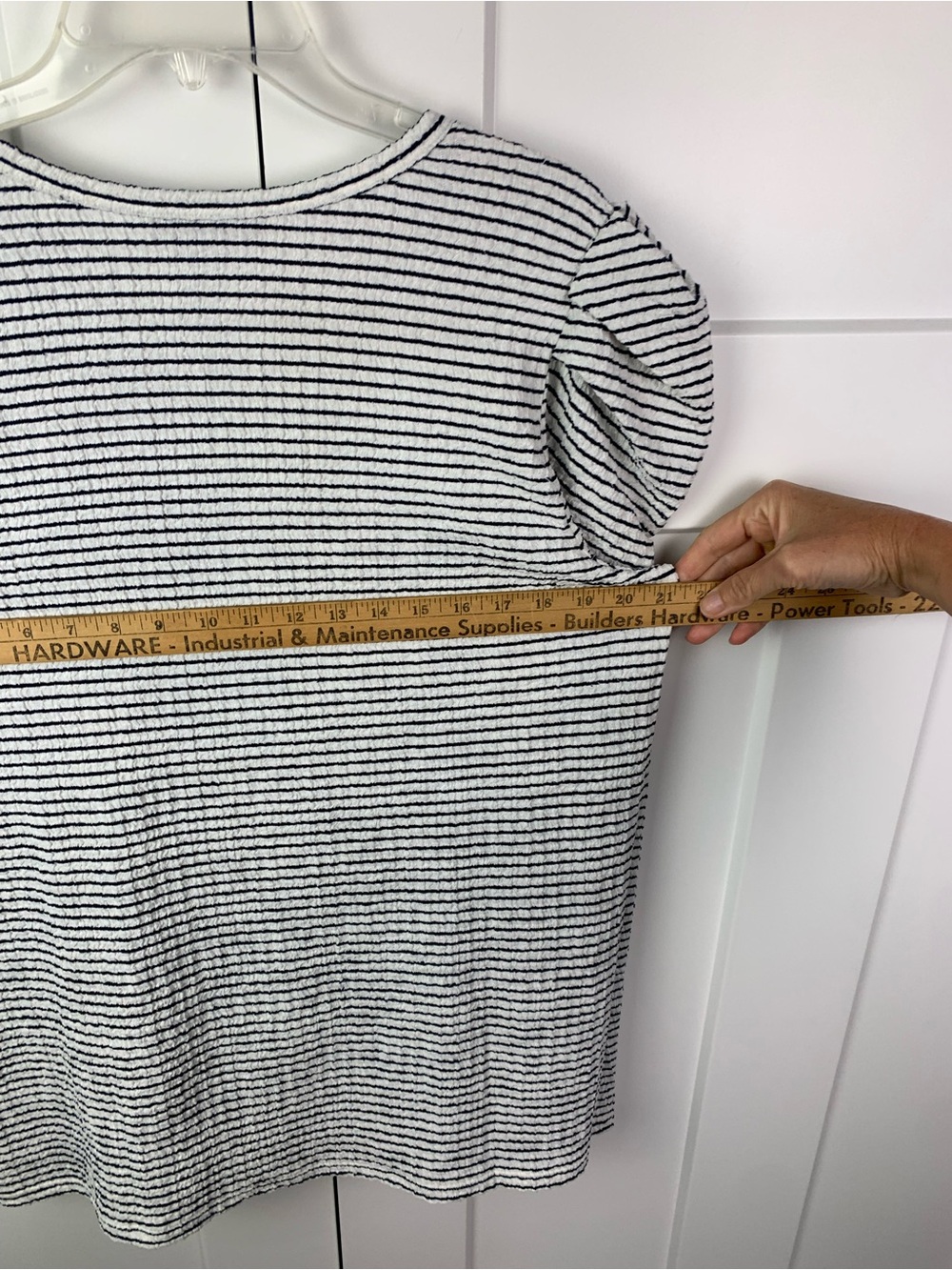 NWT LOFT Plus Size 14 XXL Black Stripe Puff Sleeve Top Coquette Square Neck Long - Picture 5 of 6
